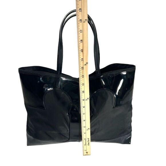 Tory Burch Black Patent Leather & Nylon Ella Tote Bag - Picture 9 of 12